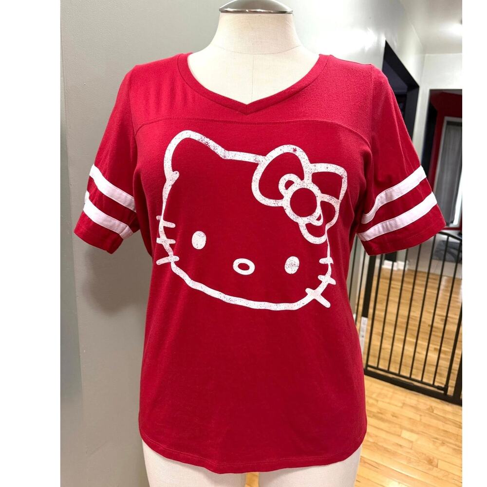 Torrid Red Hello Kitty Face Anime Classic Fit Crew Graphic T Shirt Punk Goth 1X